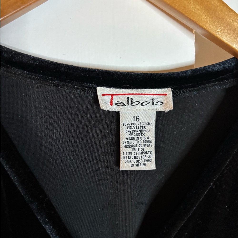 Talbots Black Velvet Wrap Dress - Picture 3 of 9